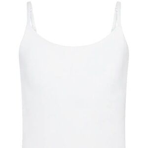 Bleuet White Camisole with built in bra adjustable straps size 20